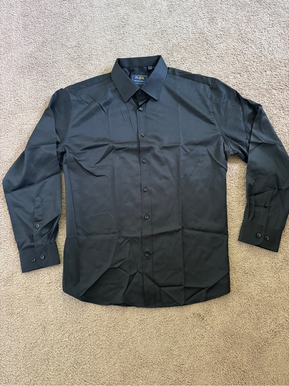 Black Men's Long-Sleeve Dress Shirt